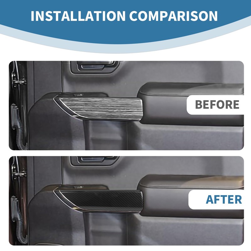 PDKLIN for Silverado Rear Door Panel Trim Cover for Chevy