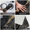 Black and Gold Marble Bath Mats for Bathroom, Soft Absorbent