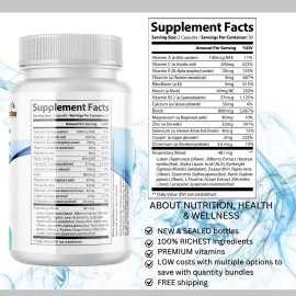 Pelican Vitamins VISAMORE- Eye Support- 5 Bottles- 300 Capsules