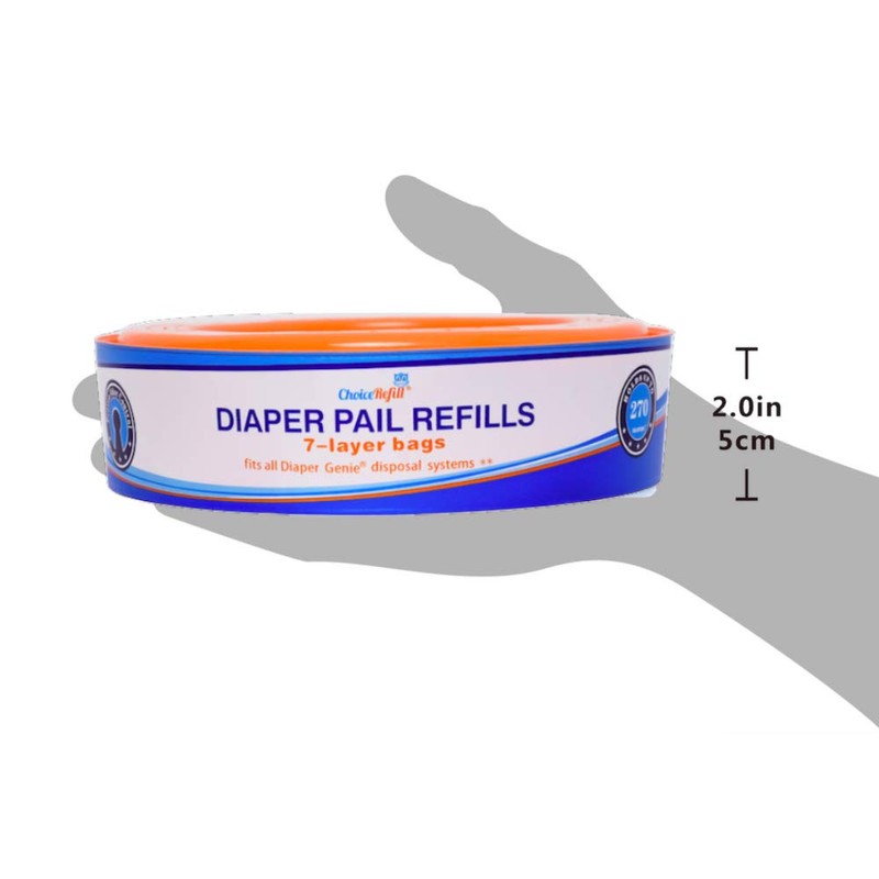 ChoiceRefill Compatible with Diaper Genie Pails, 8-Pack, 2600 count