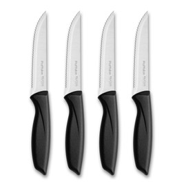 Ruffulon Steak Knife Set Of 4,Steak Knives,Serrated Edge Stainless Steel Steak Knives,Sharp Dinner Knives With Ergonomic Handle,Kitchen Knife Set For Home, Restaurant,Dishwasher Safe,Rust-Proof