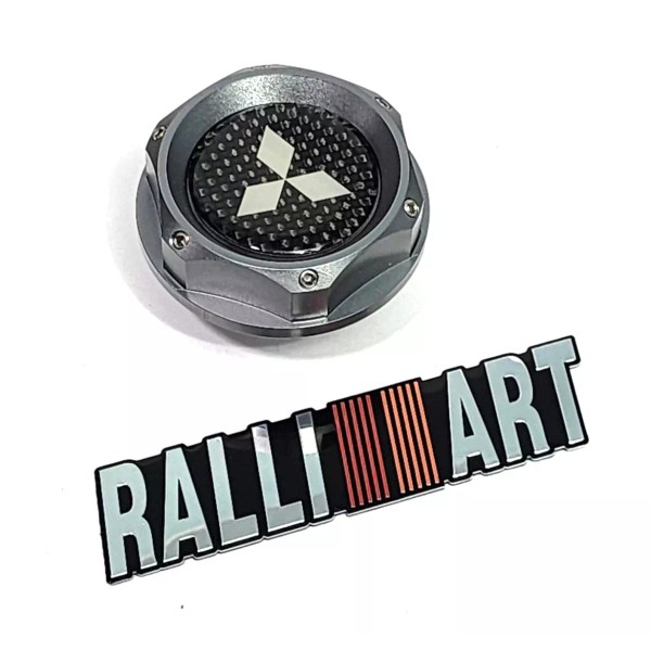 Unbranded GUNMETAL CARBON FIBER OIL CAP FOR 08-15 MITSUBISHI LANCER