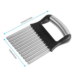 Vicloon Crinkle Cutter, Potato Chipper, Stainless Steel Potato Chipper Chip Cutter, Potato Cutter French Fries Vegetable Cutter and Fruit Slicer for Cooking Tool