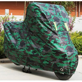 CarbonEnmy Bicycle Motorcycle Moped Cover Dustproof Protective Cover Waterproof (Camouflage Green, XXL)