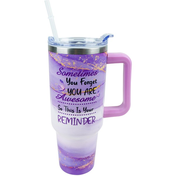 PERRIFIC 40 oz Tumbler with Handle and Straw Lid Leak