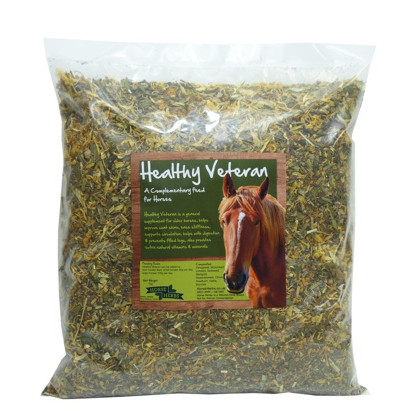 Horse Herbs Healthy Veteran 1kg Bag | 100% Natural Feed