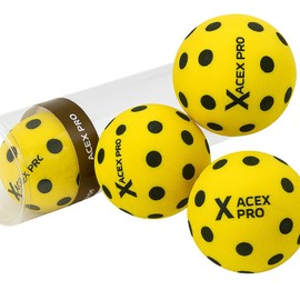 Acex Pro Sport Quiet Foam Pickleball Practice Balls (Pack of 3) – High-Visibility Yellow, Noise-Reducing Soft Foam Design for Indoor & Outdoor Training, Durable & Lightweight for All Skill Levels