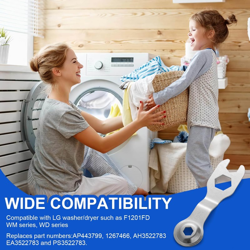 3W20018B Washing Machine Leg Adjustment Wrench, Open End Spanner Tool,