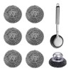 8 PCS Stainless Steel Scrubber Metal Sponge Pads Steel Wool