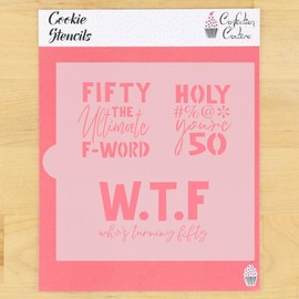 Fifty The Ultimate F Word 50th Birthday Cookie Stencil