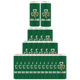 St Patricks Day Party Favors Ireland Keltic Knot Shamrock 24-Pack Ultra Slim Can Drink Thermocoolers Party Pack