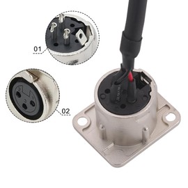 Jienk 2PCS 1.64FT XLR Panel Mount Pass Through Female to Male Cable, D Type Solderless XLR3 3PIN Extension Cable for Stage Boxes Patch Panel Rack Setup