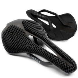 IMPALAPRO Carbon Saddle 3D Print Ultralight 250 x 140 mm — 3D Saddle Carbon T800 High Hardness — Bicycle Saddle Carbon with Ergonomic Cut-Out — Oval Rails 7 x 9 mm