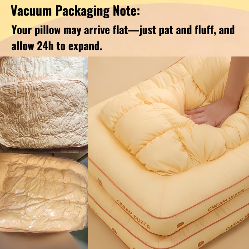 Cream Puffs Pillow for Sleeping (Puff Gold)