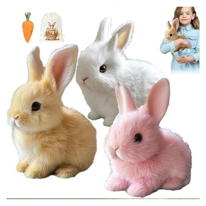 My Realistic Bunny Toy, InteractiveBunny Realistic Bunny-Jumping,Twitching,And Shaking Ears, BunbiRealistic