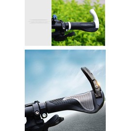 Anti-slip Cycling Mountain Bike Ergonomic Handlebar Rubber Grip Aluminum Bar End Mountain MTB Cycling Bike Bicycle Lock-On Comfort Handlebar Grips With Bar Ends Bike
