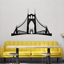 Vinyl Wall Decal Minimalistic Bridge Logo Architectural Building Stickers Mural Large Decor (L136) Black