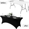 Black Stretch 6 Feet Table Cover Durable Elastic Tablecloth for