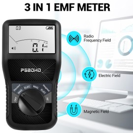 PSB0H0 3-in-1 EMF Meter for Electric Field (EF), Magnetic Field (MF), Radio Frequency (RF) Detection - EMF Radiation Tester for Home, Office, Outdoor, EMF Detector Meter