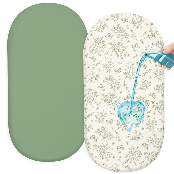 FIOBEE Baby Bassinet Sheets for Girls Boys 2 Pack Waterproof