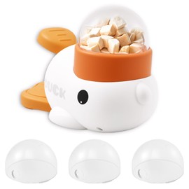 KTZCTPCA 2-in-1 Dog Interactive Slow Feeder & Food Puzzle Toy, Automatic Dog Feeder Toy for Mental Stimulation & Healthy Eating, Stable Duck-Shaped Treat Dispenser for Healthy Eating & IQ Training