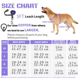 Paworld Service Dog Harness and Leash Set, No-Pull Service Dog Vest with 4 PCS Reflective Patches, Dog Vest Harness with Handle, Pet Harness for Small Medium Large Dogs in Training (Purple, L)