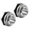 Rierdge 2 Pack Bulkhead Water Tank Fitting, 3/4" Stainless Steel