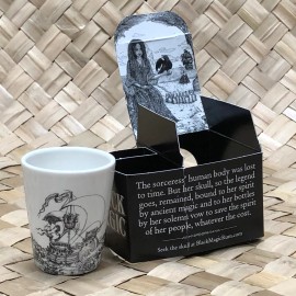 Black Magic Black Spiced Rum Limited Edition Seek the Skull SHOT GLASS Kraken