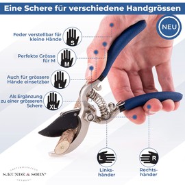 S. Kunde & Sohn Germany SKS 6 Tradition Garden Shears / Coated Blue / Original Test Result 07/2017 "Selbst ist der Mann sehr gut