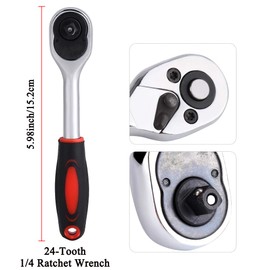 Ratchet Wrench, Ratchet Socket Wrench, Rachet Drive Socket Wrench, Drive Socket Wrench, 1/4 Inch Drive Quick Release Ratchet Socket Wrench, for Car Repair of Furniture