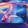MAG 3Pcs Pink Microfiber Rainbow Comforter Full Size Set,Galaxy Girls