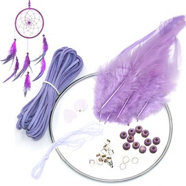 Handmade Dreamcatcher, Lace Dream Catcher, Handmade Lace Dream Catcher, Macrame Wall Hanging Ornament, Boho Dream Catcher, for Car, Wedding, Home, Bedroom, Living Room Decoration (Purple)