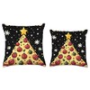 MERRY CRUSTMAS Christmas Pizza Throw Pillow