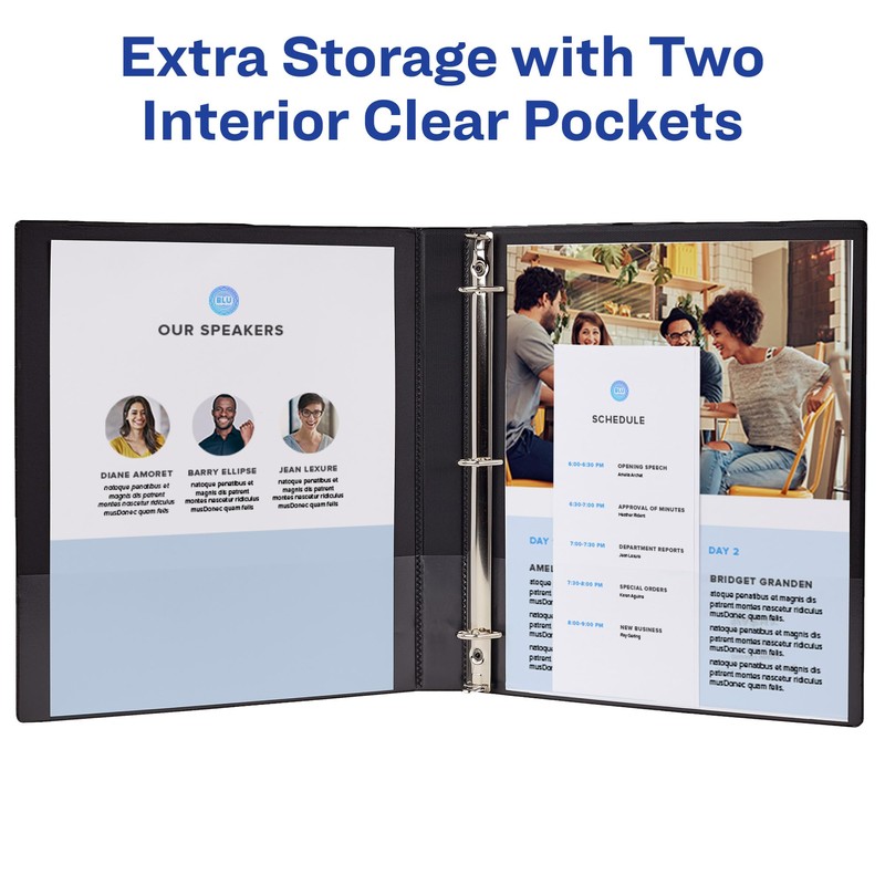 Avery 3 Ring Binder, 1 Inch Round Rings, Retro Collection,