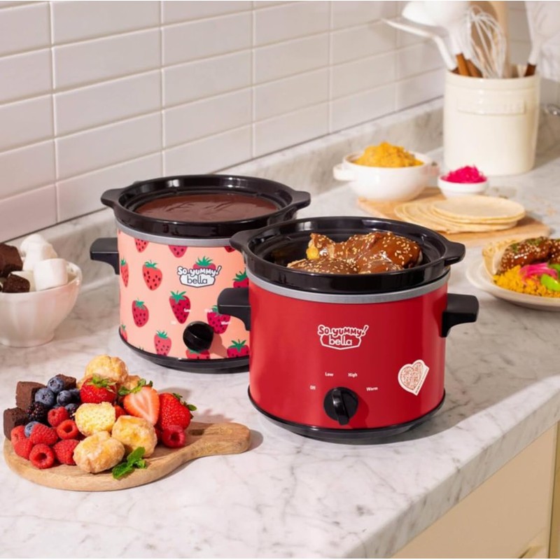 So Yummy by bella 2.0qt Twin Set Slow Cooker Red
