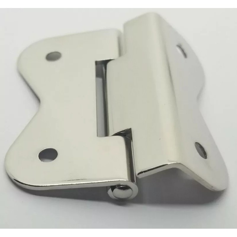 Furniture Knowledge LARGE POLISHED NICKEL Hoosier Cabinet Hinge 3/8 Offset