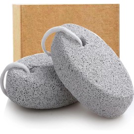 Borogo Natural Foot Pumice Stone for Feet, Borogo 2-Pack Lava Pedicure Tools White