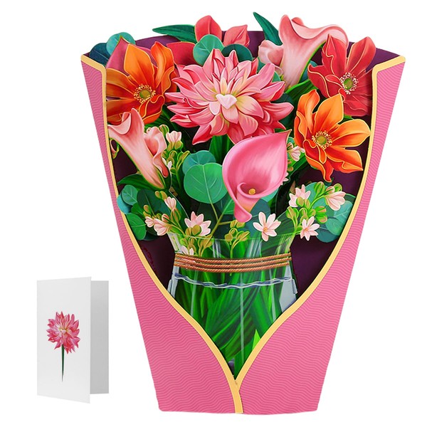 Handcrafted Flower Bouquet Greeting Card for Mother's Day – Multiple