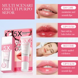 Lippenbalsam, Lippenschlafmaske, Mit Niacinamid, 2 Pcs Feuchtigkeitsspendende Lippenmaske, Pflegende Maske Für Trockene Lippen, Lippenfarbe Aufhellen Und Lippenfältchen Reduzieren