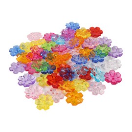 BaoQiu 80 Pcs Plastic Buttons Assorted Colors 7/8 Inch 22.5mm Resin Buttons for Arts & Crafts Decoration Collections Two Holes Sewing Craft Buttons Favorite Findings Basic Buttons (Flower Two Holes)