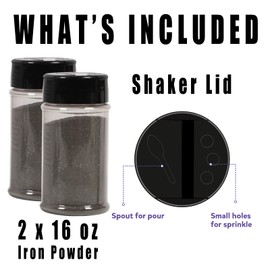 DAILYLIFE Magnetic Iron Filings for Science Experiments, 2 Bottles of Iron Powder (16oz Each) with Shaker Lids for Play and Exploration, Magnetic Sand for Magnet Education and School Projects