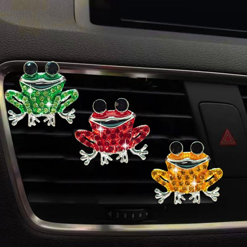 Bling Frog Car Air Freshener Vent Clip, Sparkly Crystal Rhinestone