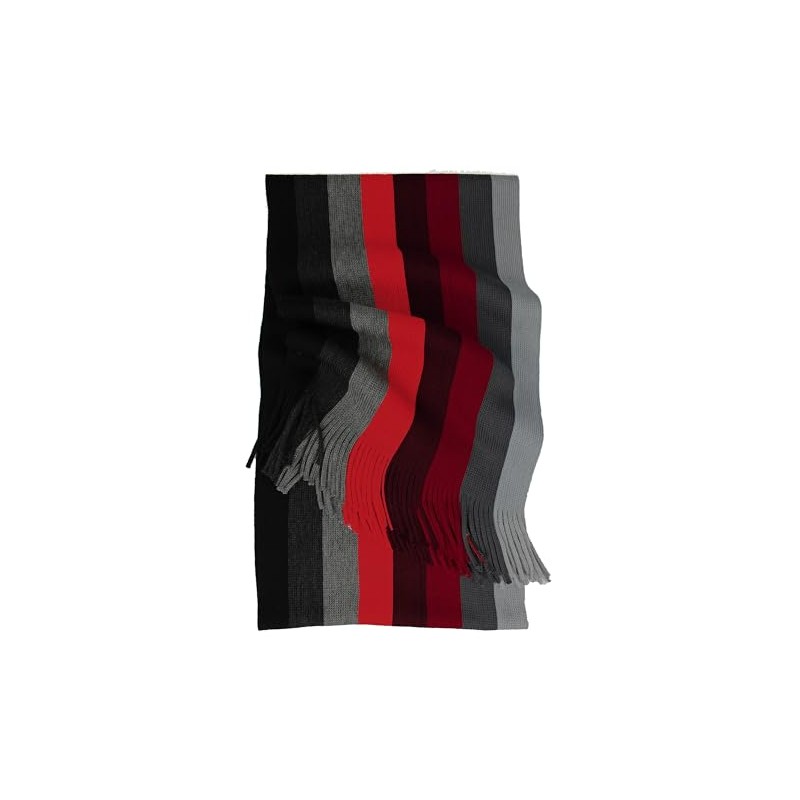Rotfuchs Men's StripedScarf Red rot,grau