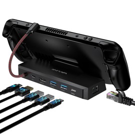 WAVLINK 4K USB-C Docking, 6-in-1 Docking Station for Steam Deck/ROG, Steam Deck Accessories 4K@144Hz/2K@165Hz/1080P@240Hz HDMI 2.0, 100W PD IN (85W for Host), 3x 10G USB 3.2, Gigabit RJ45