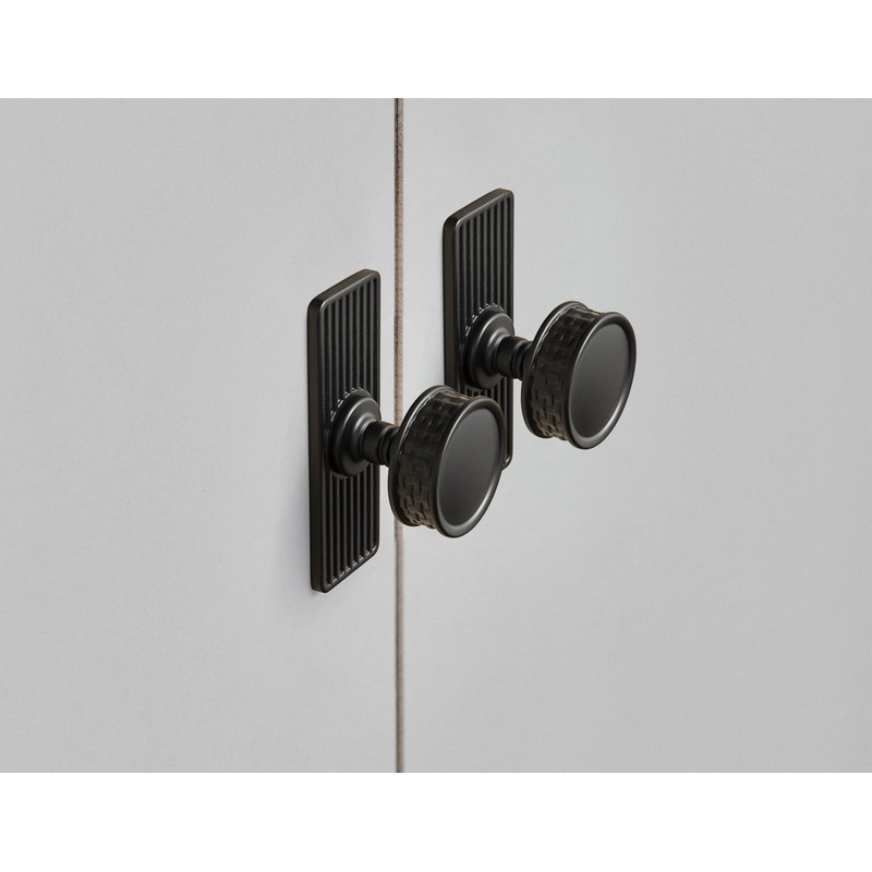 Goo-Ki 6 Pack Matte Black Cabinet Knobs with Back/Base Plate