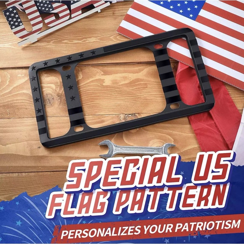 BLVD Silicone American Flag License Plate Frame 2 Packs, USA