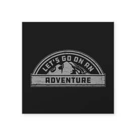 CafePress Let's Go On an Adventure Square Sticker 3 X 3 Square Bumper Sticker Car Decal