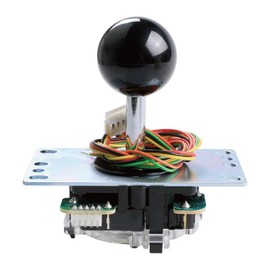 SANWA JLF-TP-8YT Joystick + Sanwa 8 pcs OBSF-30 Push Button Bundle Kit Black - for Arcade Game 4 & 8 Way Adjustable, Compatible with Catz Mad SF4 Tournament Joystick (Black Ball Top) S@NWA