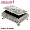 Filigree Rose Jewellery Box L 12 cm Silver-Plated Top Workman