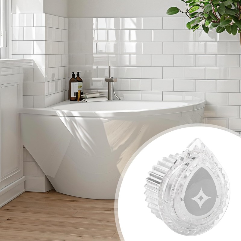 Shower Knob Replacement, Transparent Acrylic Shower Faucet Handle Bathtub Knobs